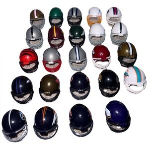 NFL Mini Helmet Lot – Assorted Teams – Collectible Micro Helmets – Bulk Lot